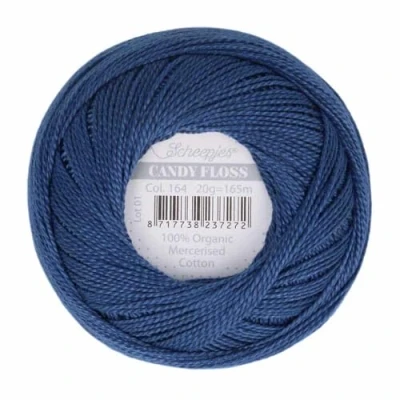 Immagine di Scheepjes Candy Floss 164 Light Navy (165m) Filato di Cotone Mercerizzato Biologico 1x20g