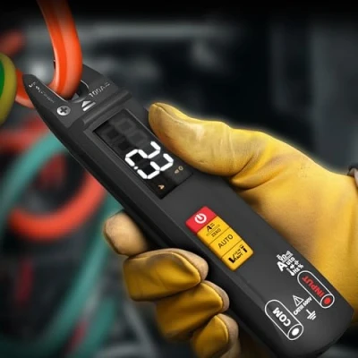 Immagine di MAXRIENY Multimetro Digitale Intelligente con Pinza Amperometrica Aperta AC DC 6000 Conti Mini Tester Palmare Ricaricabile Misurazione Tensione Corrente Residenza Continuità Capacità Diodo Hz NCV