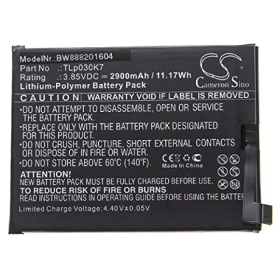 Immagine di vhbw batteria compatibile con Alcatel 1S, OT 5024D smartphone cellulare (2900mAh, 3,85V, Li Poly)