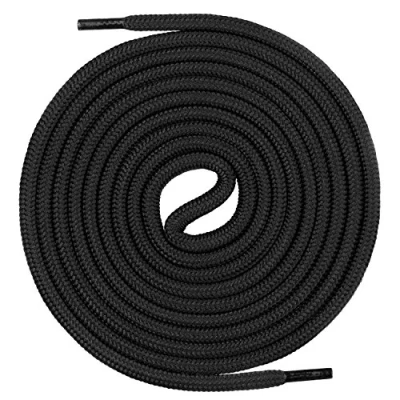 Immagine di Mount Swiss©, lacci premium, tondi per scarpe da lavoro e trekking in poliestere al 100%, estremamente resistenti allo strappo, ø 5 mm, 12 colori, lunghezza 60 200 cm, Nero (nero), 100