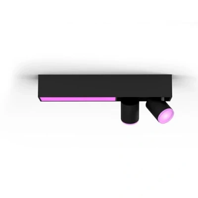 Immagine di Philips Hue White &amp; Color Ambiance Centris 2 pezzi, dimmerabile, 16 milioni di colori, controllabile tramite app, compatibile con Amazon Alexa, nero