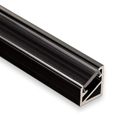 Immagine di 3 x Profilo 66 LED ad Angolo nero con Copertura Opaca 2000 14,5 16,5 mm di SO TECH®