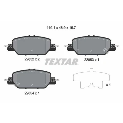 Immagine di TEXTAR 2285201 Kit pastiglie freno con segnalatore acustico usura accessori HONDA: CR V 5