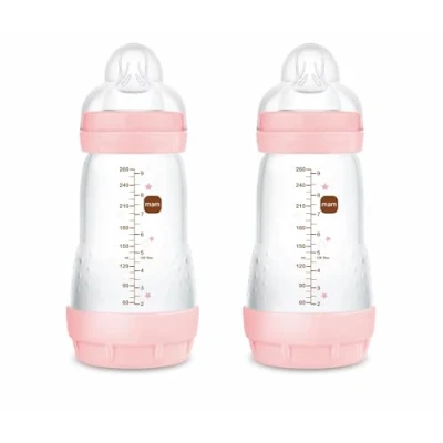 Immagine di Istruzioni in Lingua Straniera Mwm Biberon Easy Start Anti Colic A138, Brevettato con Tettarella Silicone Skinsofttm, Ultra Morbido, per Bambini a Partire da 2 Mesi, Rosa, Unità, 260 Ml