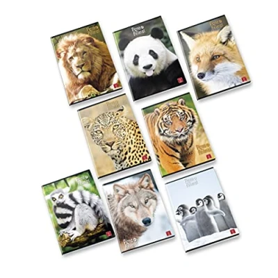 Immagine di Pigna ANIMAL 02307650C Maxi Quaderni A4 Quadretti 0C Righe con Margine, Confezione da 10 Pezzi