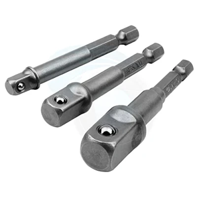 Immagine di Set di 3 punte per trapano con attacco esagonale da 1/4 3/8 1/2 avvitatore a percussione