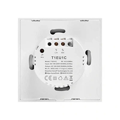Immagine di SONOFF T1 EU2C Exclusiver Wi Fi Doppio Interruttore da parete Smart Home con Touch Timer 433 MHz Modulo radio cellulare