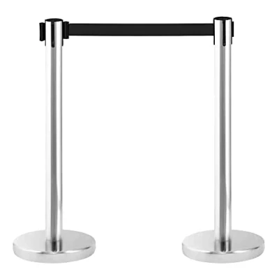 Immagine di PINNERS Set di Barriere Retrattili, Barriera con Nastro Estensibile 3 metri (2 unità), Pali Separatori, Sicurezza, Retrattile, Sicurezza 3m