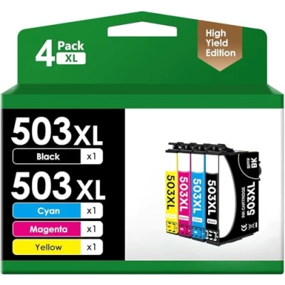 Immagine di 503 XL Cartucce Compatibil per Epson 503XL multipack Expression Home XP 5200 5205 WorkForce WF 2960DWF 2965DWF 2960 2965 (Nero Ciano Magenta Giallo)