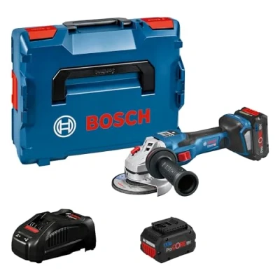 Immagine di Bosch Professional BITURBO smerigliatrice angolare a batteria GWS 18V 15 SC (Ø mola 125 mm, mod. Connectivity, 2 batt. ProCORE18V 5.5Ah + caricabatteria, in valigetta L BOXX 136)
