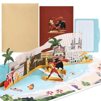 Immagine di joyoldelf Spagna Pop Up Card buono regalo voucher di viaggio 3D per in o luna miele, voucher, compleanno, le vacanze