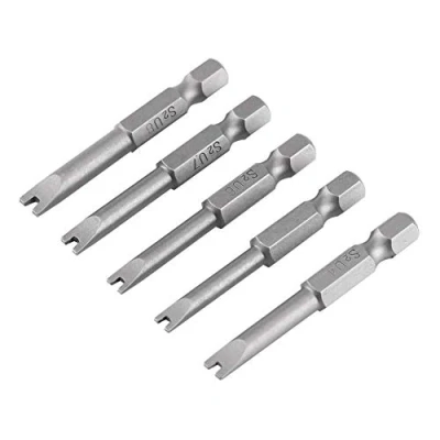 Immagine di Set di punte per cacciavite a punta U 5 pezzi Acciaio legato S2 50mm Lunghezza 1/4 Codolo esagonale U4 U5 U6 U7 U8 magnetiche forma