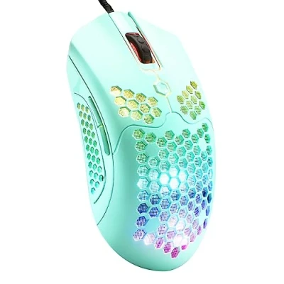 Immagine di mouse da gioco leggero cablato 65G, USB retroilluminato 26 RGB e driver programmabile a 7 pulsanti, 12000DPI, con guscio ultraleggero nido d&#039;ape modello O per PC Gamers, Xbox, PS4