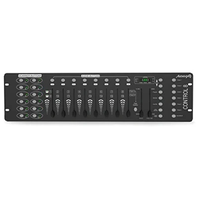 Immagine di Audibax Control 8 Controller DMX a 192 canali Attivazione delle Scene Tramite Audio, Tap SYNC o Automatica Controllo della velocità 23 Sequenze e 6 Semplice DJ