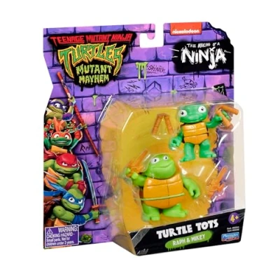 Immagine di Teenage Mutant Ninja Turtles 83291 Turtle Tots Action figure Michelangelo e Raffaello, confezione da 2, ragazzi dai 4 ai 7 anni fan TMNT