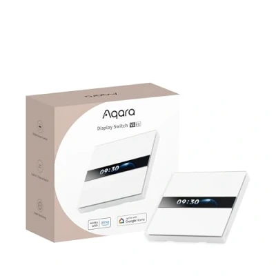 Immagine di Aqara Interruttore di Visualizzazione V1 UE(4 Moduli 2 Canali con Neutro) Schermo LCD, Supporta Apple Home, Alexa, Google SmartThings tramite Matter Bridge, Richiede Zigbee Hub