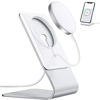Immagine di Supporto per Alimentatore MagSafe, Dock da Tavolo MagSafe in Alluminio FULAIM, Compatibile con Caricatore iPhone 16/15/14/13/12, 15/13/12 Pro Max (MagSafe non incluso)