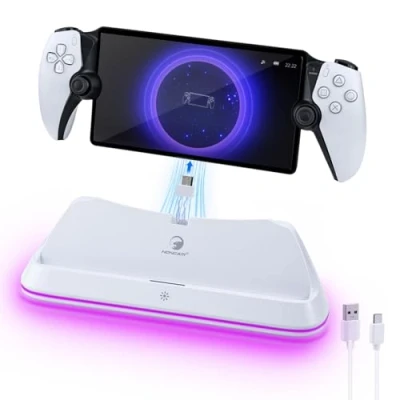 Immagine di Mcbazel Stazione di Ricarica per PS Portal Remote Player, Caricatore Player con Illuminazione RGB