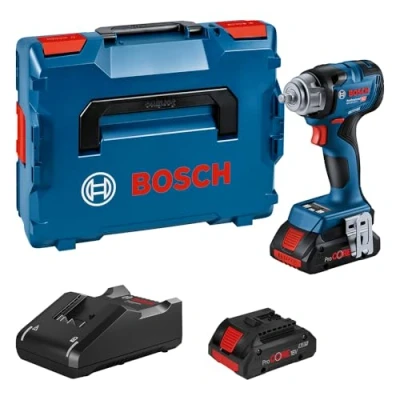 Immagine di Bosch Professional 18V System Avvitat. massa battente batt. GDS 320 C (coppia serr. Nm e svitamento 540 Nm, incl. 2 batterie ProCORE 4.0 Ah, caricabatt., mod. Bluetooth GCY 42, in L BOXX)