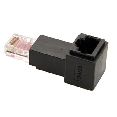 Immagine di Cablecc fino ad angolo di 90 gradi 8P8 C FTP STP UTP Cat 5e maschio a femmina adattatore rete Ethernet LAN