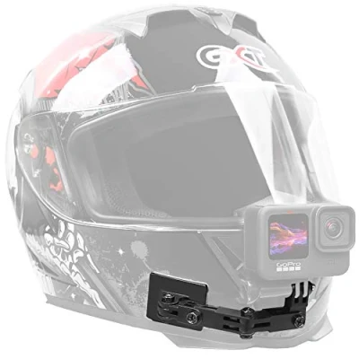 Immagine di SUREWO Supporto per mento casco da moto in alluminio compatibile con GoPro Hero 13/12/11/10/9/8/7/(2018)/6/5 Black, DJI Osmo Action 5 Pro/4/3/2, Insta360 ONE R/AKASO/Crosstour e altro