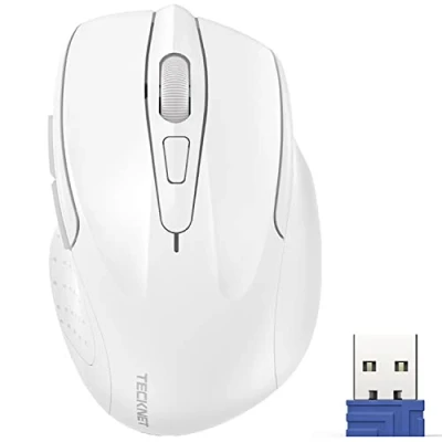 Immagine di TECKNET Mouse Wireless, Pro 2.4G Senza Fili Ergonomico 2600 DPI con Ricevitore Nano USB,6 Pulsanti, 24 Mesi di Durata Della Batteriaper,Compatibile PC,Laptop,Office Home