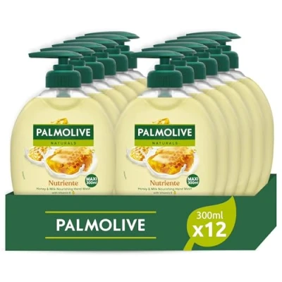 Immagine di Palmolive Naturals Sapone Liquido Mani latte e Miele 300 ml x 12 96% Formula biodegradabile Con idratante delicata Bottiglia Riciclabile Dermatologicamente testato