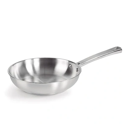 Immagine di Lacor 45420 Foodie, Padella Antiaderente, Compatibile con Tutti i Tipi di Cucina, Ecologica, Fondo Termico Diffusore, Acciaio Inox, Grigio, 20 cm