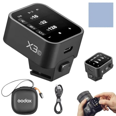 Immagine di GODOX X3C 2.4G Wireless flash Trigger Trasmettitore TTL Autoflash con ampio touchscreen OLED Modalità multiple porta USB 32 canali 16 gruppi compatibili fotocamere Canon