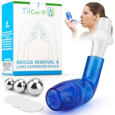 Immagine di Tilcare Espansore Polmonare di Respirazione e Dispositivo Rimozione del Muco Esercizio Fisico Terapia Pulizia Ottimo Trattamento per BPCO, Asma, Bronchite, Fibrosi Cistica o Sollievo