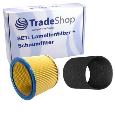 Immagine di Trade Shop Set 2 in 1: filtro rotondo + schiuma compatibile con Rowenta Bully, RU 01, 02, 03, 04, 05, 100, 101, 105, 520, RU03