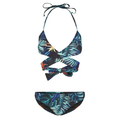 Immagine di Urban Classics Draped Pattern Bikini, Donna, Taglia: Medium, Vriesea black