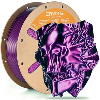 Immagine di ERYONE High Speed Filament Silk Dual Color 1.75mm +/ 0.03mm, 3D Printing PLA Pro Fit Most FDM Printer, 1kg / Spool, Purple &amp; Black