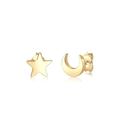 Immagine di Elli Orecchini da donna a forma di stella mezzaluna Astro in argento Sterling 925, misura unica, Metallo,
