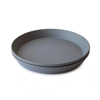 Immagine di mushie Piatti Bambini Set di 2 Senza BPA Stoviglie Sicure per Lavastoviglie e Microonde Prodotto in Danimarca Smoke