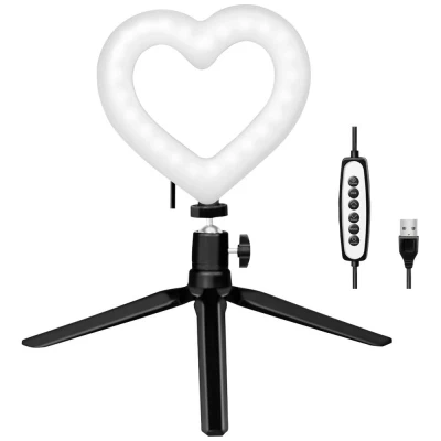 Immagine di LogiLink Ring Light Heart Stativo ERP E (A G) Treppiede integrato, Testa a sfera