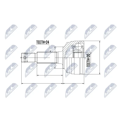 Immagine di NTY NPZ DA 016 Kit Giunto Omocinetico lato ruota DAIHATSU: Terios I, Sirion I