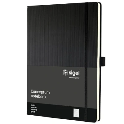 Immagine di Sigel CONCEPTUM® CO115 Taccuino quadretti Nero Numero di fogli: 97 DIN A4+