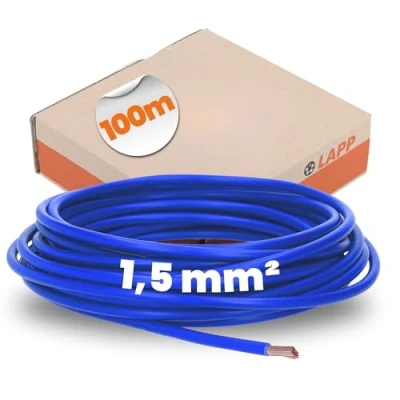 Immagine di Lapp 4520141 Cavo singolo in PVC, 100 m, H07V K, 1,5 mm², colore: Blu scuro