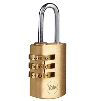 Immagine di Yale Lucchetto in ottone a combinazione Y150B/22/120/1 corpo 23mm, arco acciaio, 3 cifre