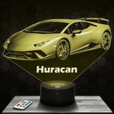 Immagine di Lampada da comodino, Luce notturna tattile auto Supercar Huracan illusione 3D LED, idea regalo di Natale per ragazzi e ragazze notte bambini o adulti TOP