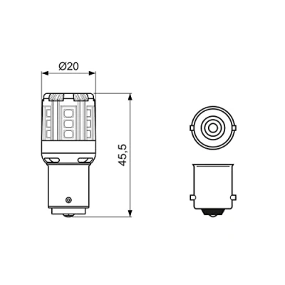 Immagine di Bosch P21W LED Retrofit lampadine auto, 12V 1 W BA15s, x2