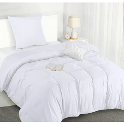 Immagine di Utopia Bedding Copripiumino Singolo Microfibra 135x200cm + Federa 80x80cm Bianco