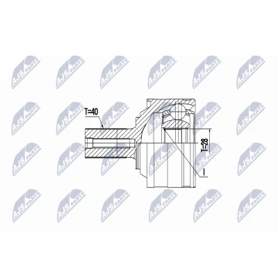 Immagine di NTY NPZ VV 025 Kit Giunto Omocinetico Assale anteriore Dx, Sx con anello sicurezza lato posteriore VOLVO: XC60 II
