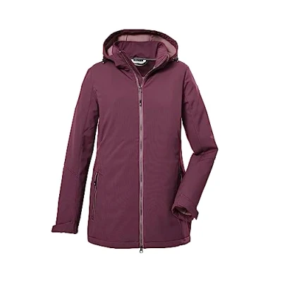 Immagine di killtec Donne Giacca softshell/giacca outdoor con cappuccio staccabile cerniera KOW 8 WMN SFTSHLL JCKT, dark plum, 38, 39685 000