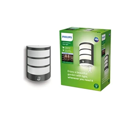 Immagine di Philips Lighting lampada a parete con LED integrato Python, sensore di movimento, IP44, 2700K, Antracite