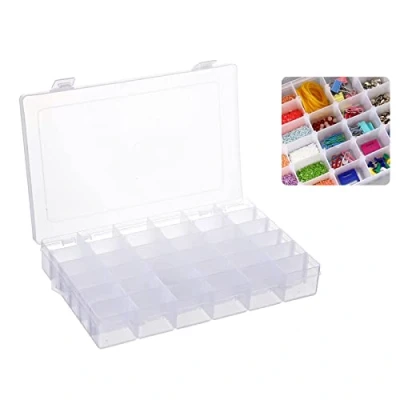 Immagine di 1pcs Scatole plastica con Coperchio, 36 Scomparti Scomparto Regolabile Scatola di smistamento in per riporre gioielli, anelli, orecchini e altri piccoli oggetti, Cassetta Pesca