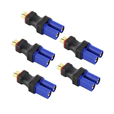 Immagine di LinsyRC 5 Pezzi Adattatore de Connettore Maschio Spina T Deans a Femmina EC5 per Batteria RC LiPo