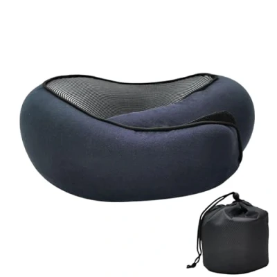 Immagine di Lingtang Cuscino Da Viaggio,Avvolgente Per Collo Viaggio,Sostiene E Testa, Riposare Dormire, Usare In Aereo, Macchina O A Casa(con Borsa Lo Stoccaggio Impermeabile)