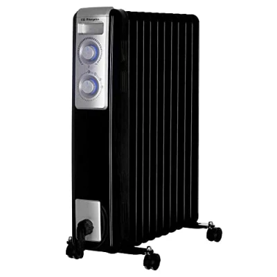Immagine di Orbegozo RN 2500 Radiatore Olio 11 Elementi 2500W Luce LED Termostato Regolabile Raccoglitori Rotelle Nero